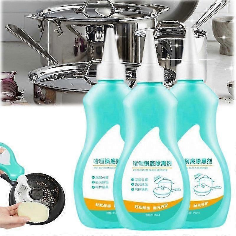 1-3 قطع منظف جل سحري للأواني والمقالي ، جل تنظيف قاع الوعاء الأسود ، للمقالي