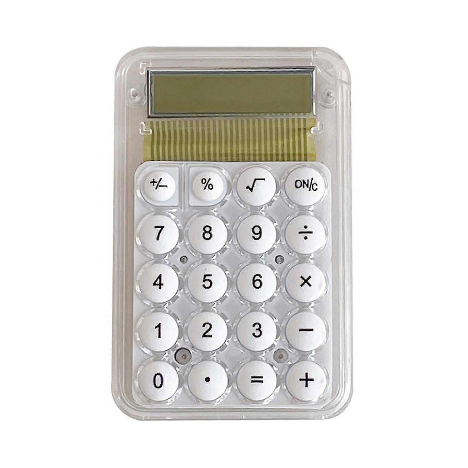 Mini Calculator 8 Digits Display Silence Widescreen Students Portable Transparent Electronic