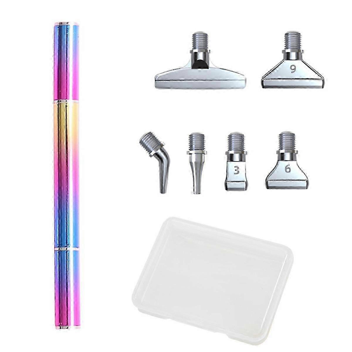 5D Rainbow Color Diamond Paint Pen Screw Thread Head Tips Point Drill Pens Silver