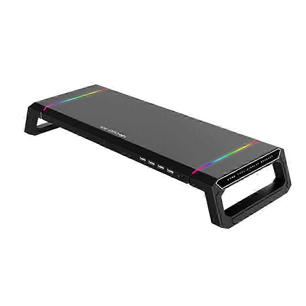 4usb Computer Monitor Stand Desktop Organizer Pc Screen Laptop Desk Stand Mouse Keyboard Storage B