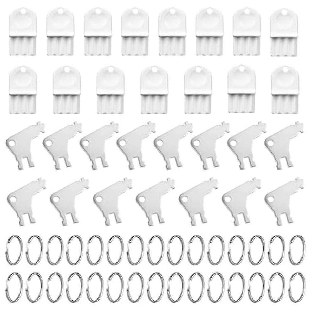 30pcs Hand Towel Dispenser Key,Toilet Tissue Paper Key Plastic Holder Replacement with 30 Key Rings