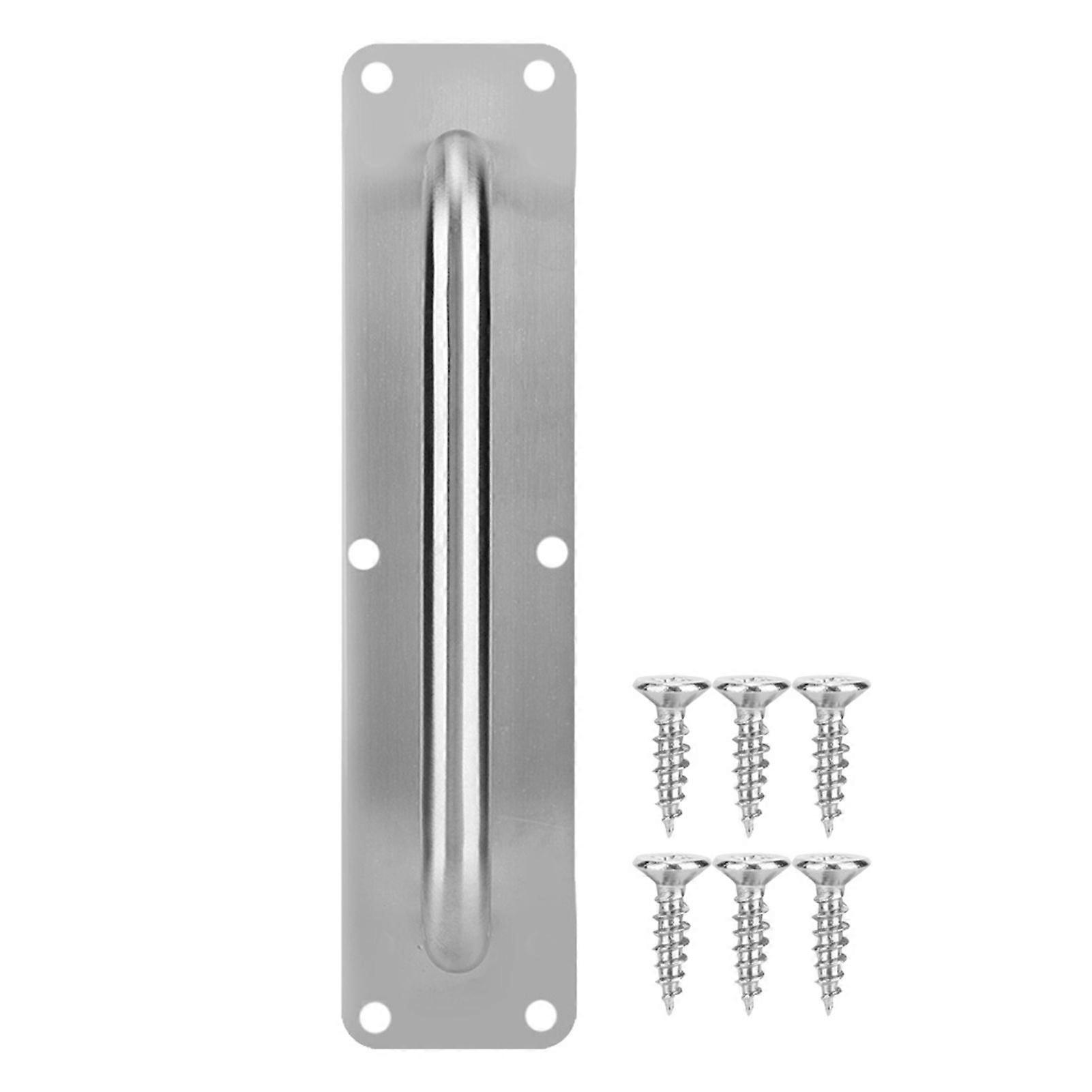 Stainless Steel Pull and Push Plate Door Access Door Pull Handle with Screws(Square 300*80mm)