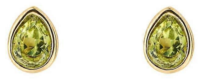 Beginnings August Semi-Precious Birthstone Earrings - Gold/Green