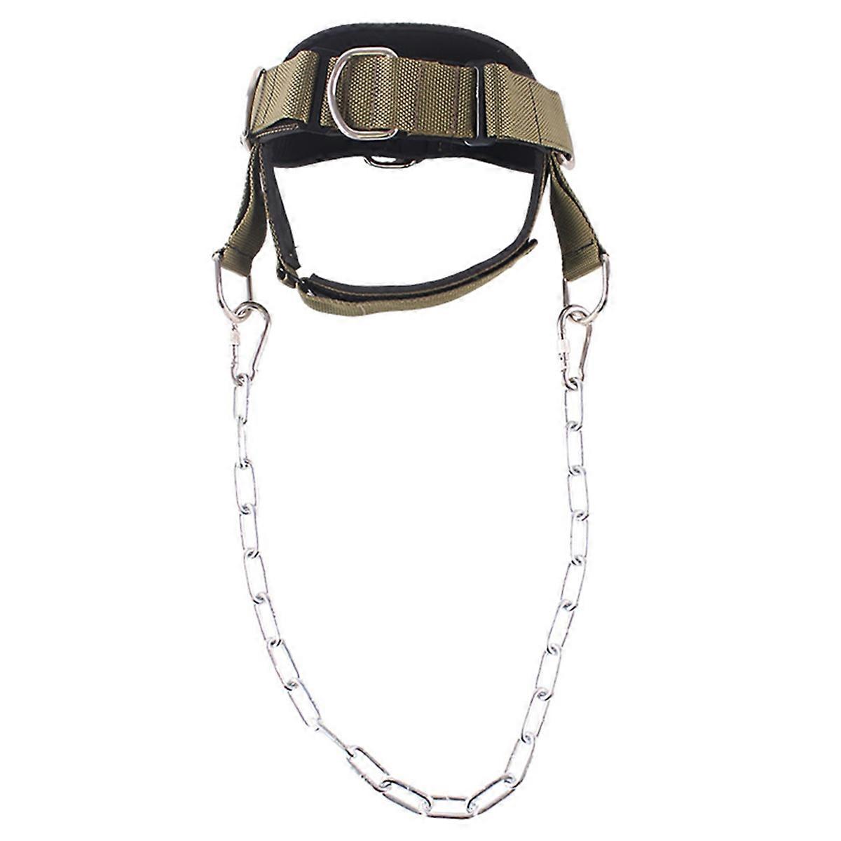 Weight Lifting Neck Straps,Nylon Cap with Chain,Increases Neck Core Strength,Neck Harness,Neck Trainer for Home