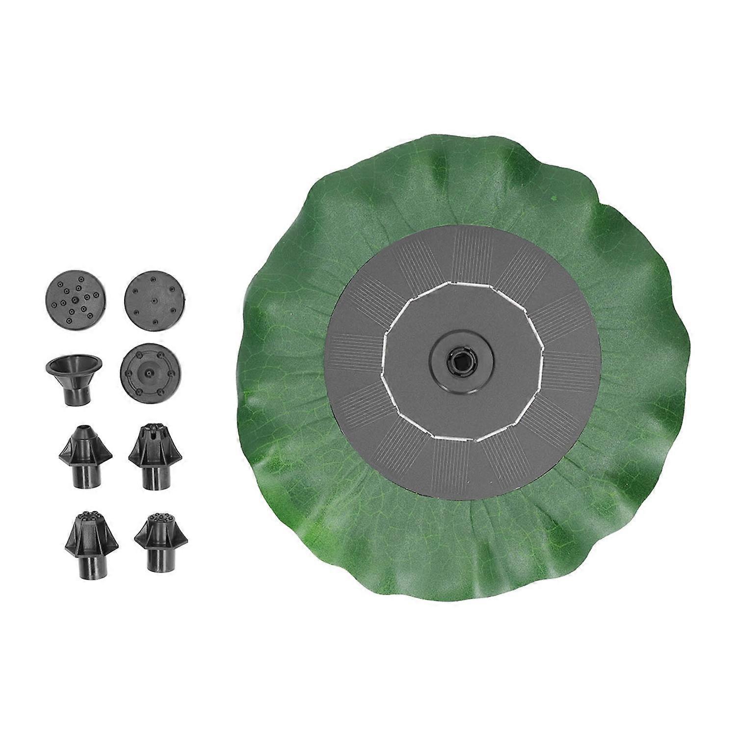 Lotus Leaf Floating Fountain Low Water Protection ABS Floating Solar Fountain with 8PCS Nozzles for