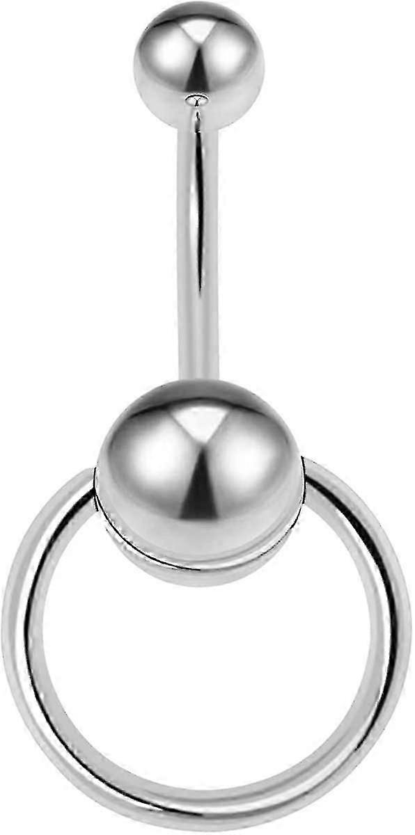 Dør Knocker Rustfritt stål Reverse Bar Belly Button Ring Piercing navle Ring 14g 1 / 2