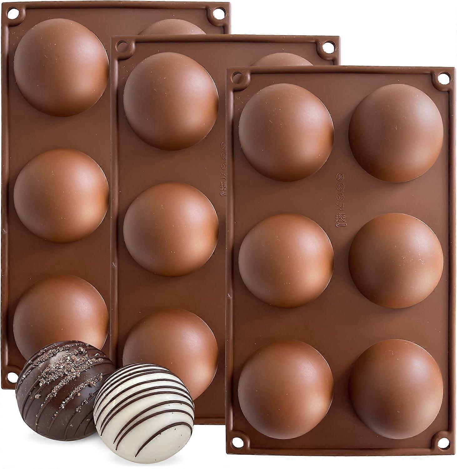 2 Pieces Round Silicone Mold - 3D Round Shaped Silicone Mold for Chocolates, Candy - Round Mold for Candles and Soaps