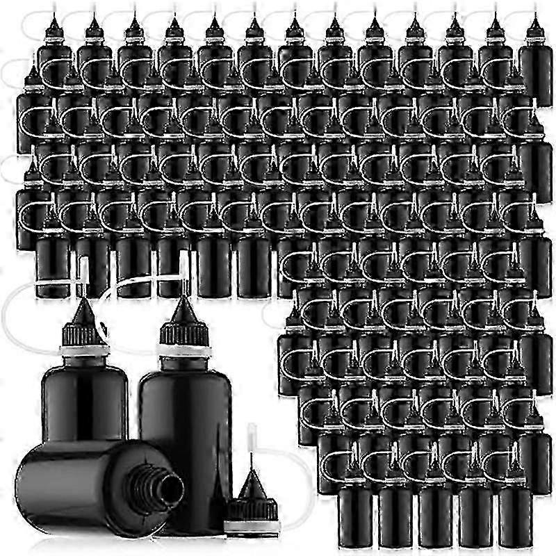 100Pcs 30 Ml/1 Oz Black Needle Tip Glue Bottle Needles Precision Tip Applicator Bottle for Alcohol