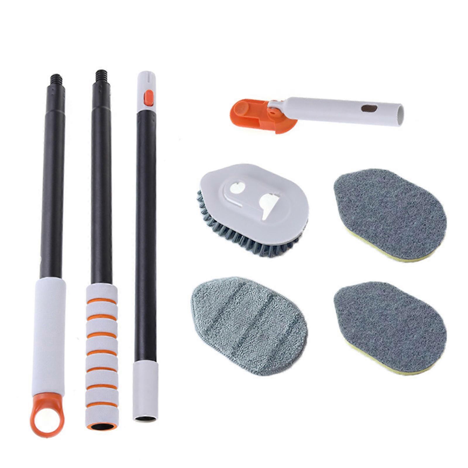 Brosse de nettoyage d’autolaveuse robuste avec poignée allongée Atteignez facilement tous les coins pour la maison Salle de bain Carrelage Verre Baignoire Sol