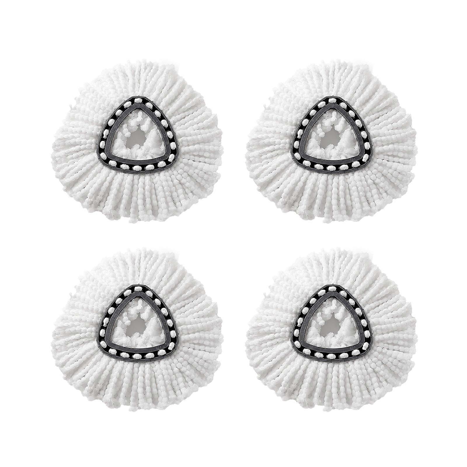 Replacement Heads for Wiper Mop with Refill Heads, 2 in 1 360°Rotary Mop Heads Easy Wring & Clean SpinMop Heads 4PCS White