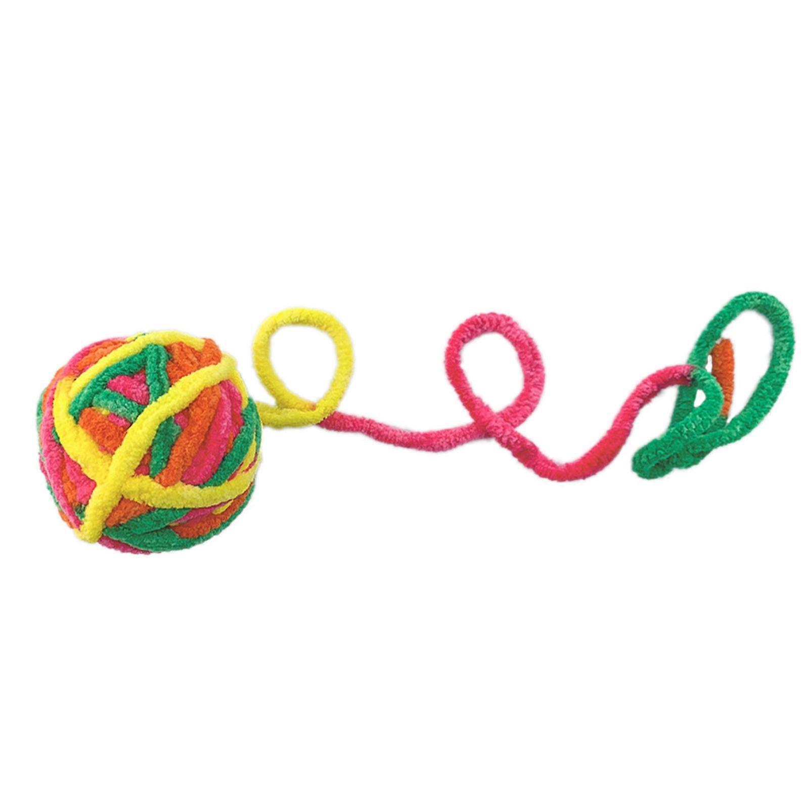 Interactive for Cat Toys 1.97" Yarn Balls with Built-in Bell Colorful Chewing Toy for Kittens Chasing Training Indoor fo  C