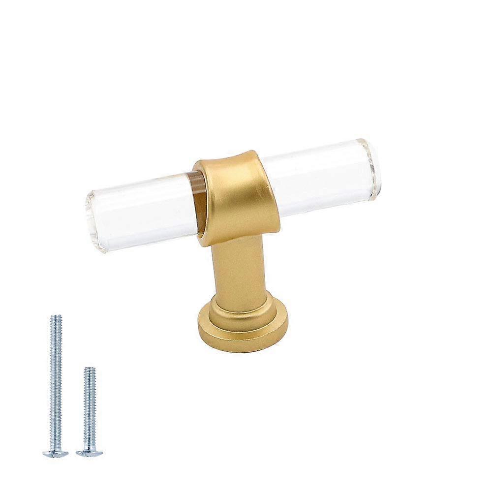 Crystal Gold Acrylic Drawer Knobs, 1 Pack Decorative Hardware for Kitchen Cupboard and Bathroom Cabinets