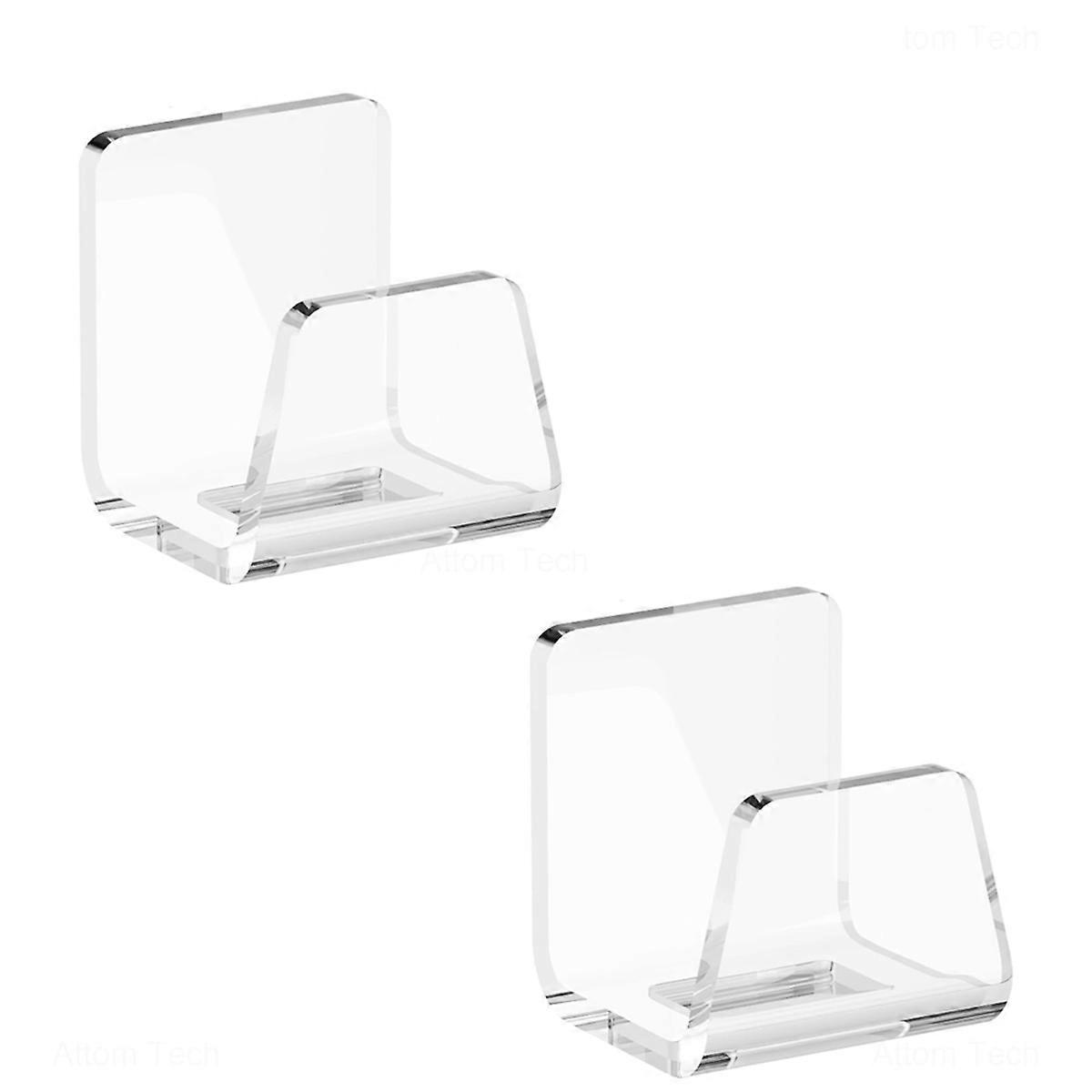 Clear Acrylic Kitchen Sink Sponge Holders 2PCS for Sponges, Dishcloths & More - Sleek Modern Look No-Drill Design
