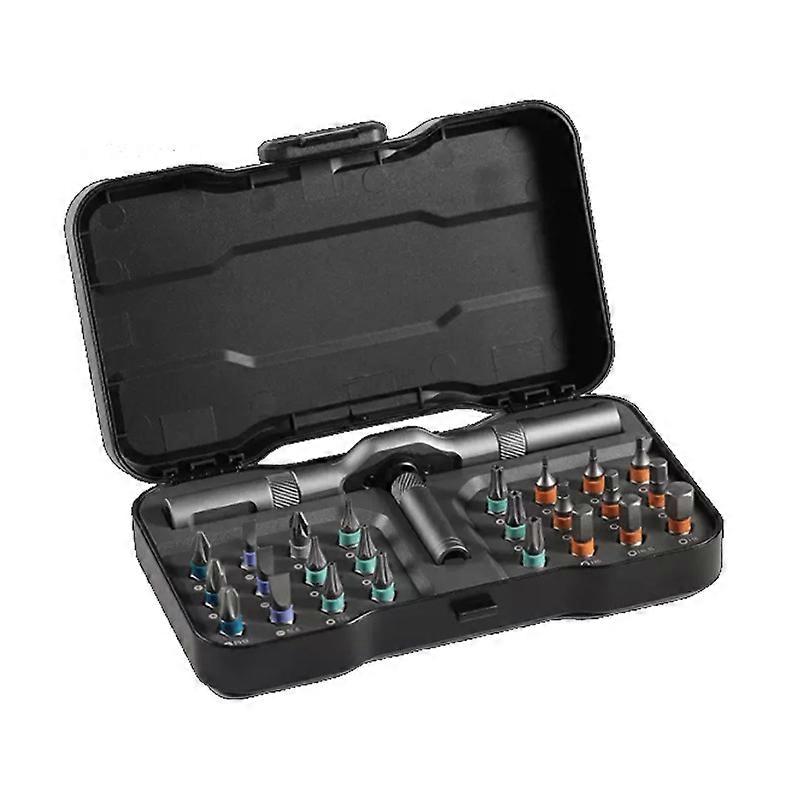 24-in-1 Magnetic Ratchet Screwdriver with S2 Steel Bits and Detachable Handle for Versatile Tool Use