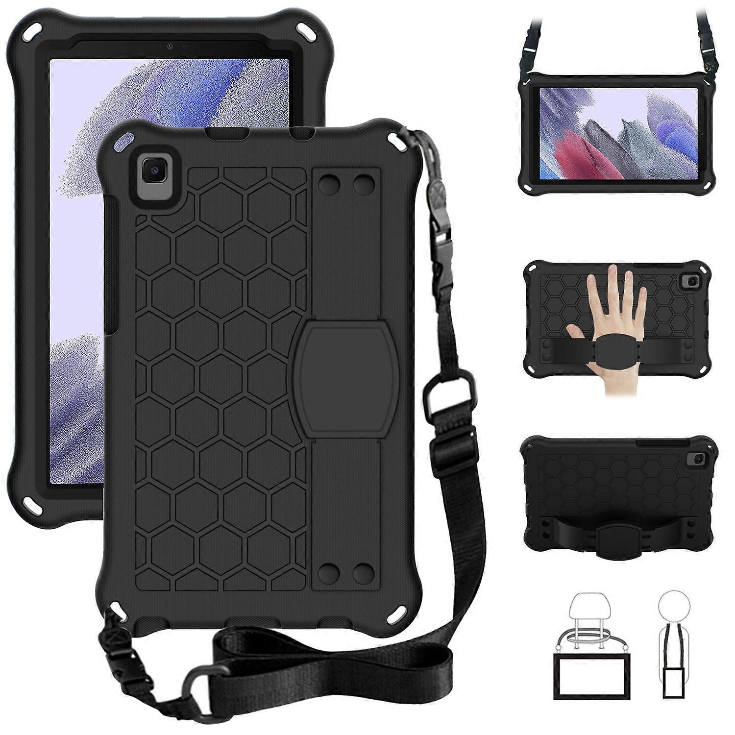 For Samsung Galaxy A7 Lite T220 / T225 Honeycomb Design EVA + PC Material Four Corner Anti Falling Flat Protective Shell with Strap