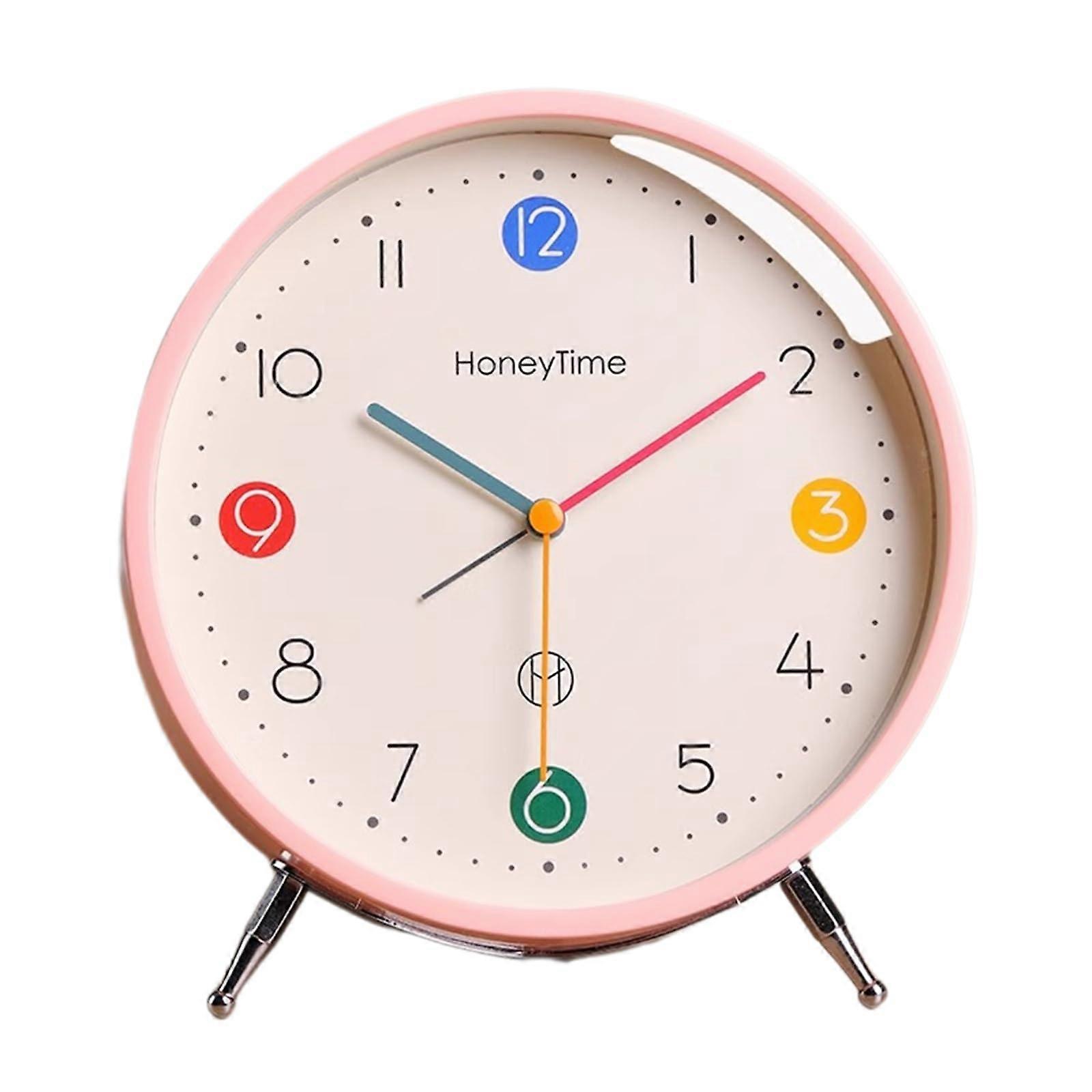 6 Inch Pink Analog Alarm Clock for Heavy Sleepers