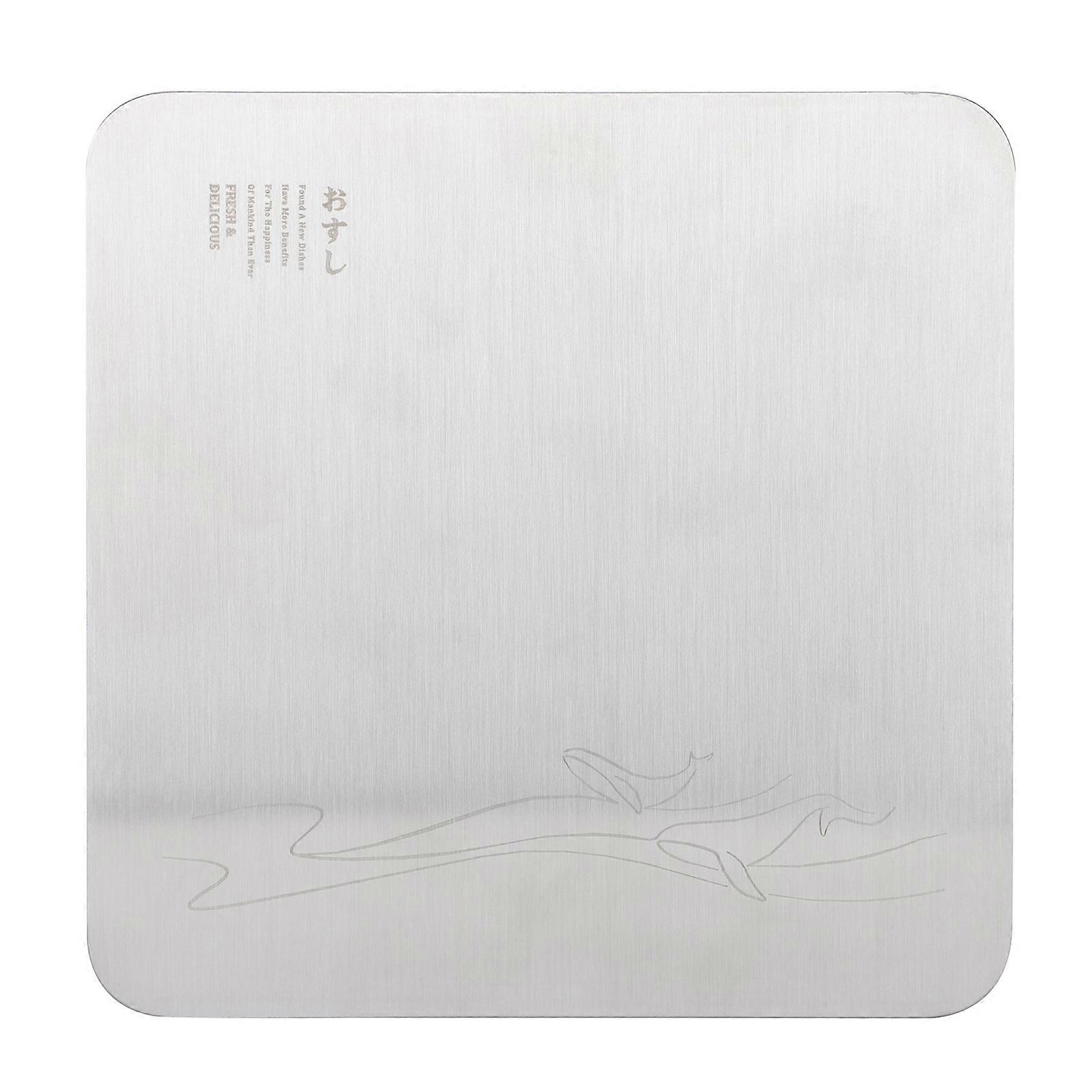 Sushi Tray 304 Stainless Steel Square Dinner Plate for Cake and Dessert Tableware, 12-Inch Size, Elegant Design