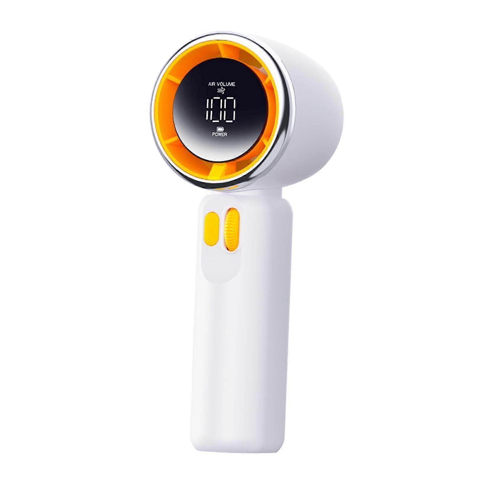 Portable Handheld Fan Practical 100 Speeds Adjustable for Travel Home Office white