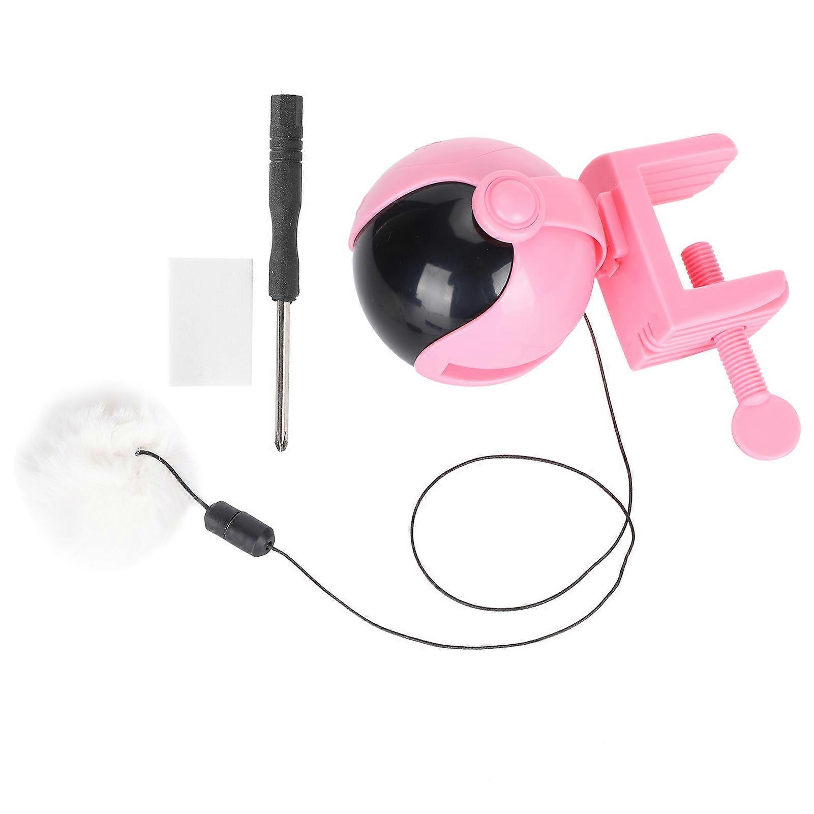 Electric Puzzle Cat Toy with Automatic Lifting Fluff Ball, Interactive Smart Pet Toy in Pink for Indoor Cats
