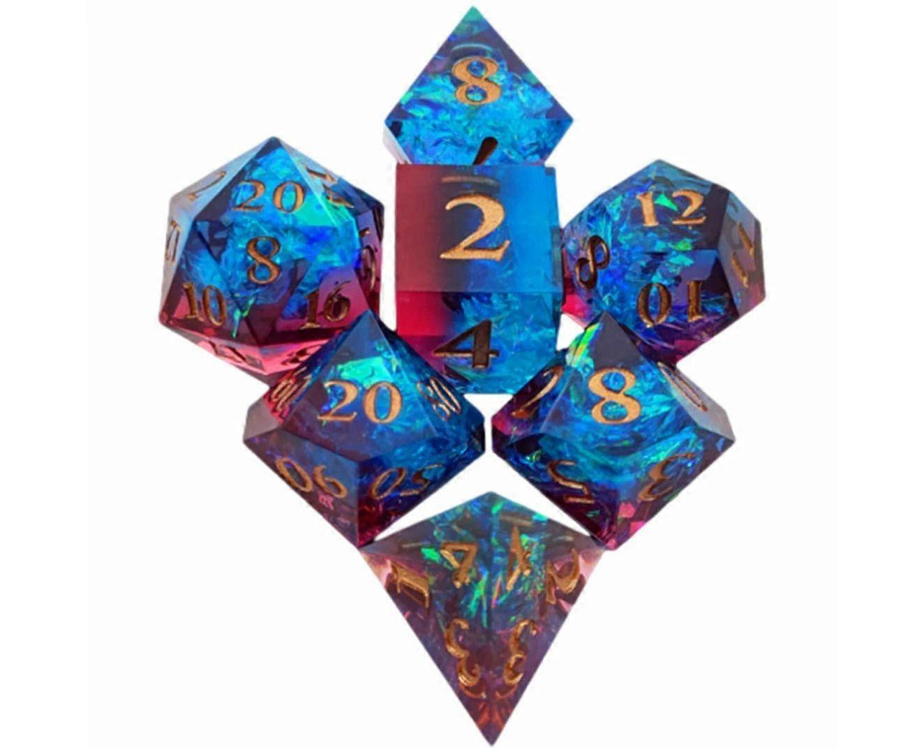 7Pcs Set For DND Dice Resin Dice Table Games Accessories-Style 5