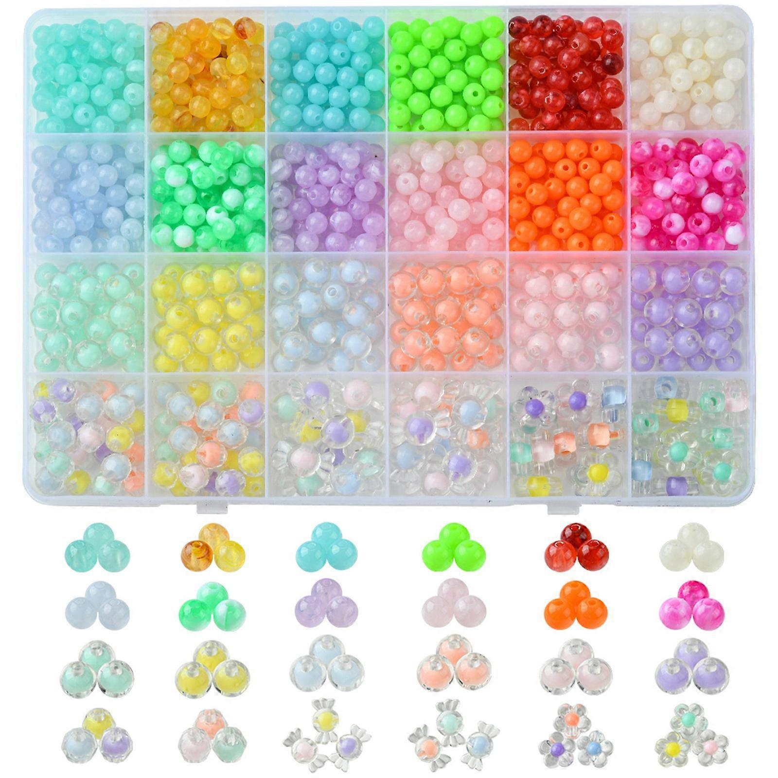 Craft Beads 848Pcs 21 Styles Acrylic Beads Bead in Bead