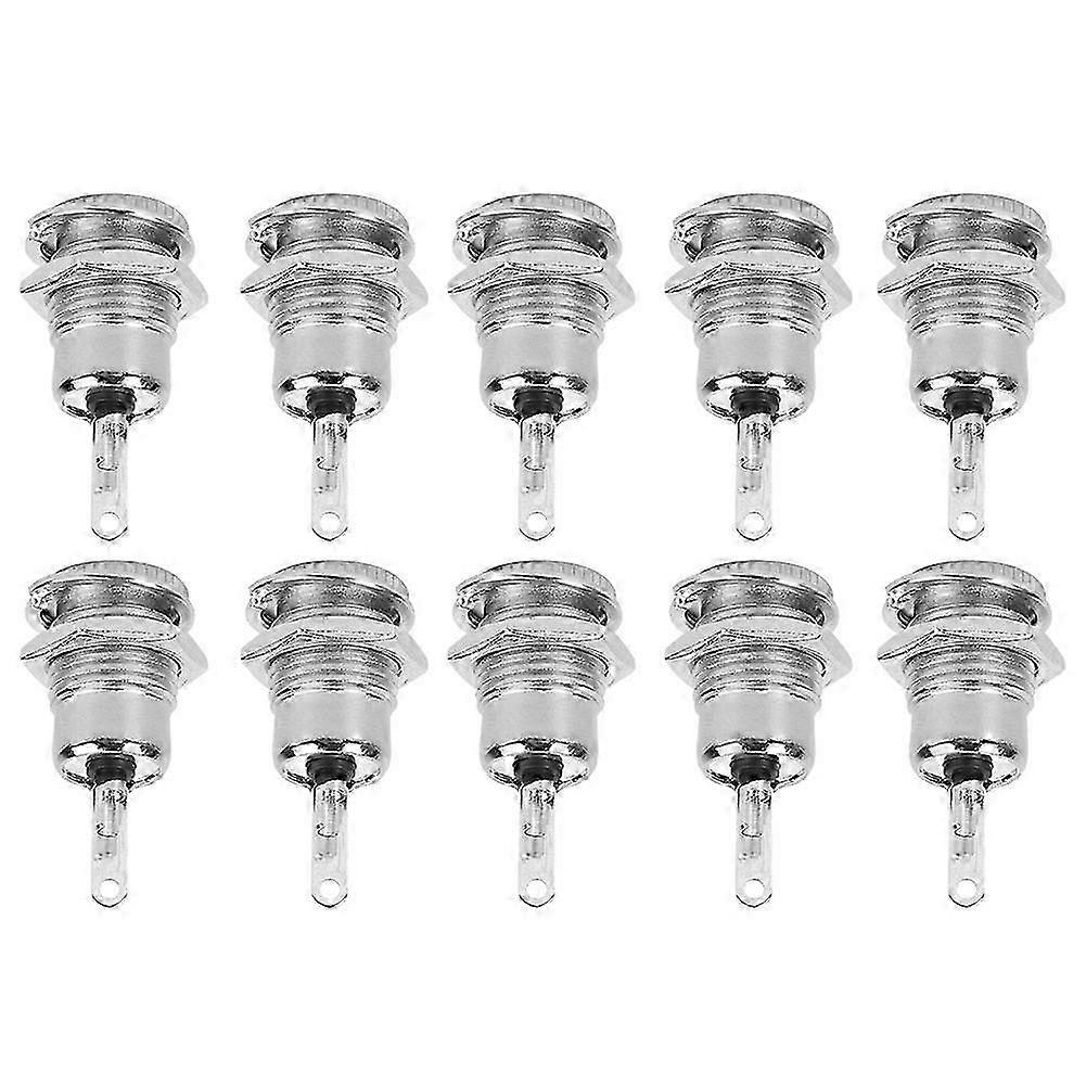 10Pcs DC Power Supply Female Jack Socket W/Thread Metal Panel Mount Connector DC099