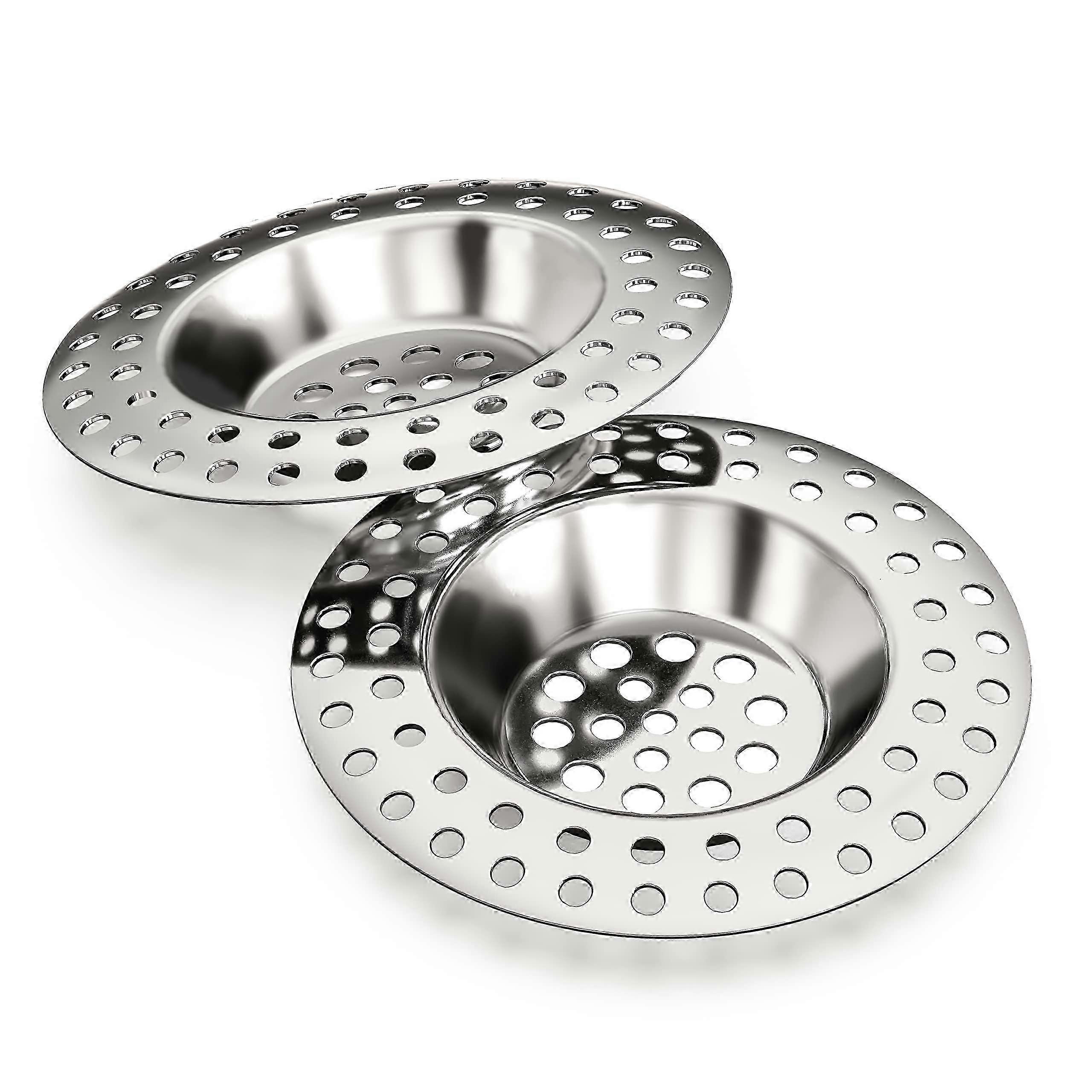 Abflusssieb-Set, Abflusssieb, Metall-Abflusssieb, Edelstahl (2er-Set)