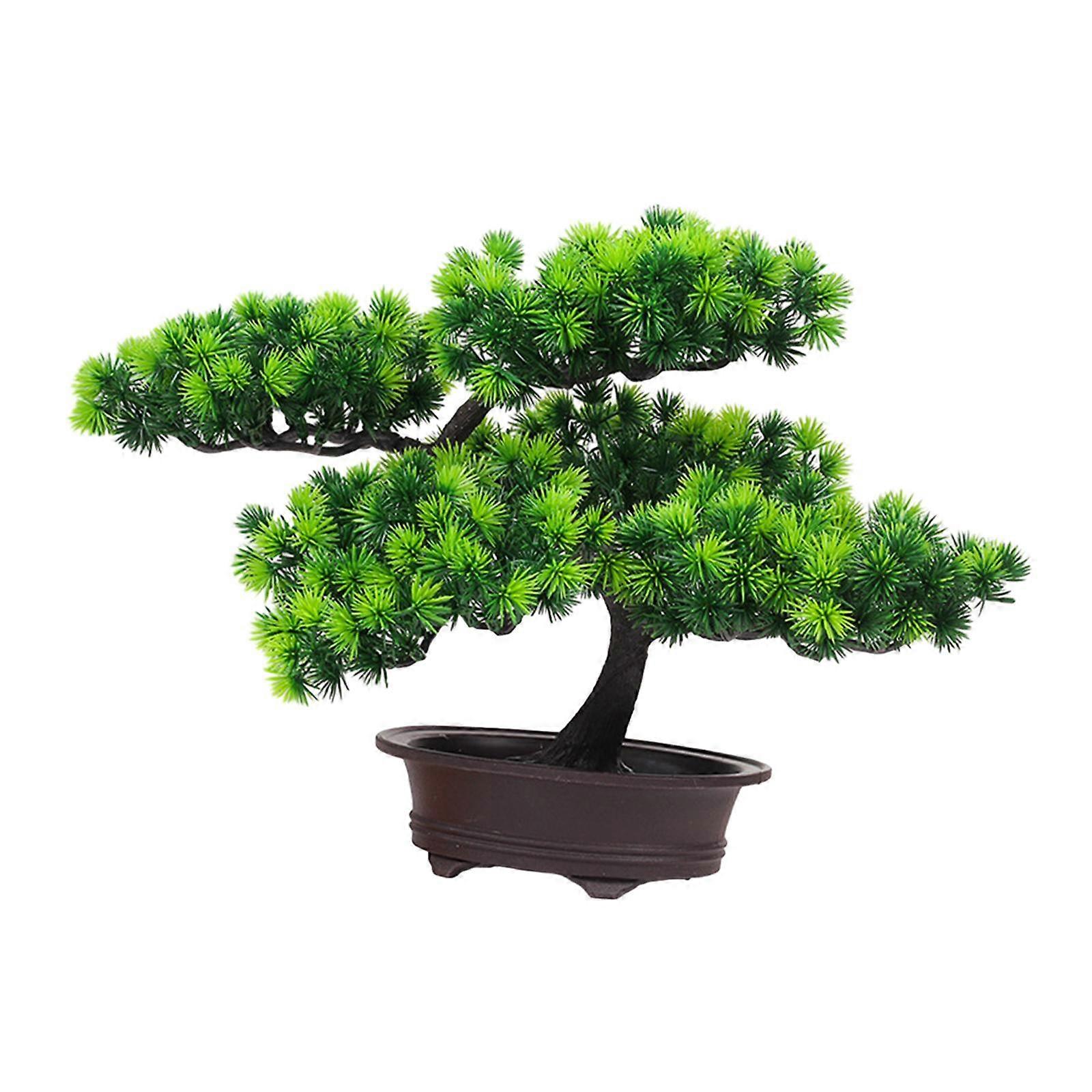 Artificial Potted Plants Welcoming Pine Tree PP Material Decorative Desk