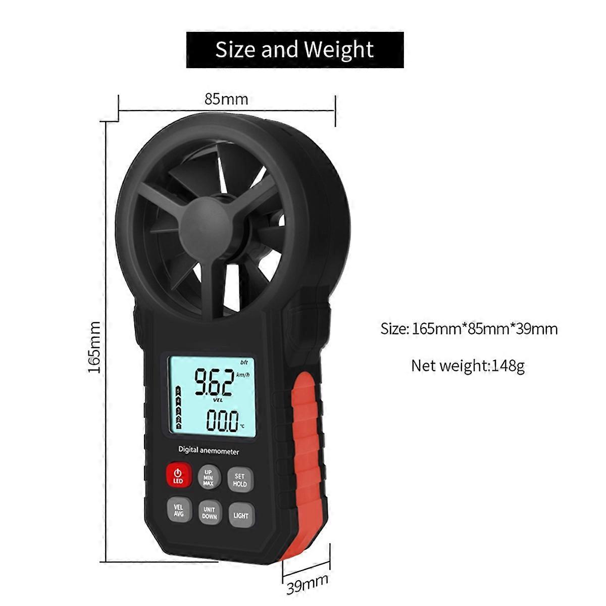 MS6252A Handheld Anemometer Rotatable Air Flow Rechargeable