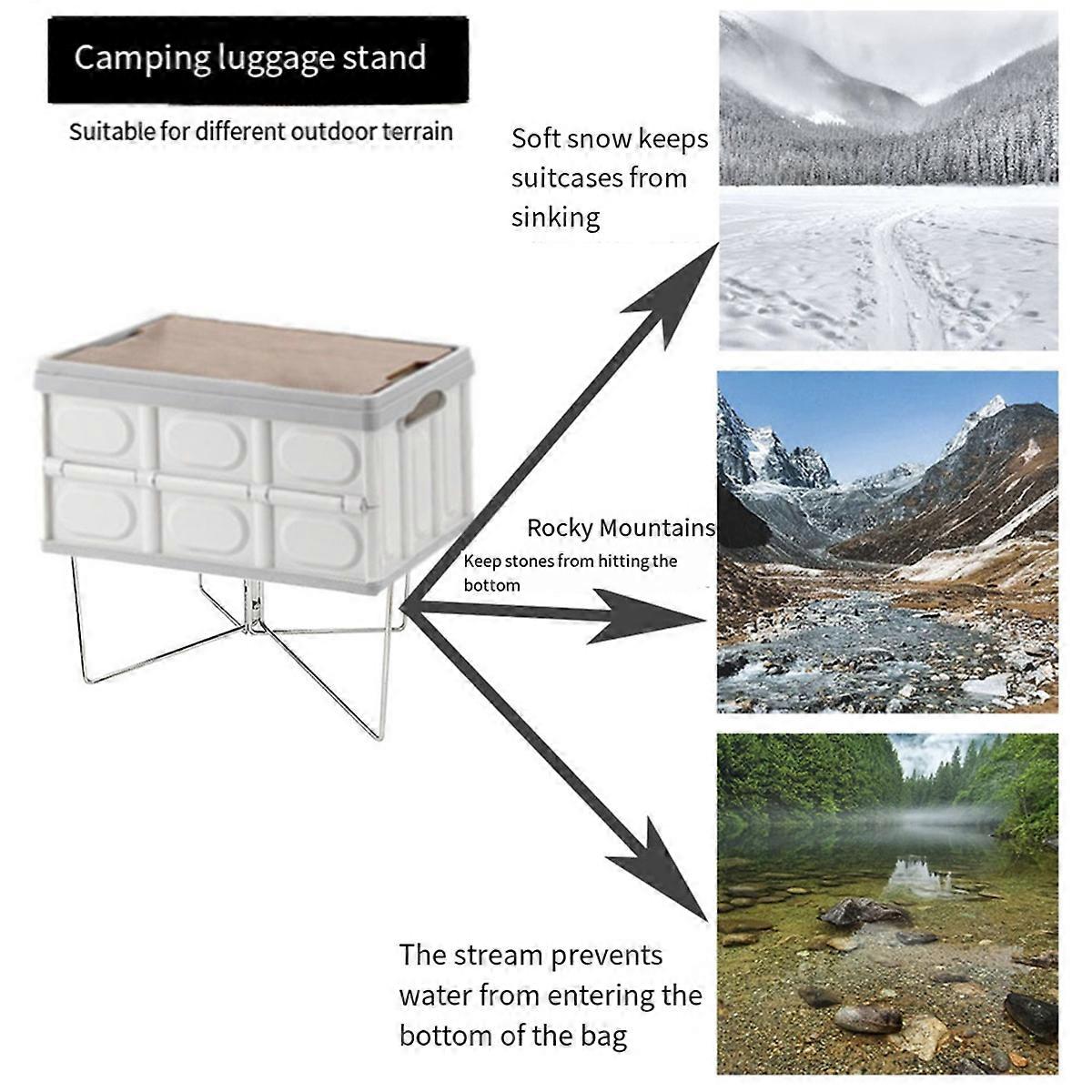 Camping Box Folding Stand Camping Table Shelf Cooler Stand, A