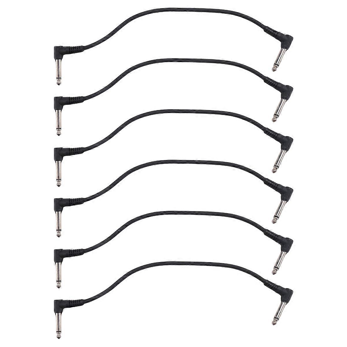 6PCS 6 Inch Guitar Patch Cables,Black Guitar Pedal Cable Effect Cable