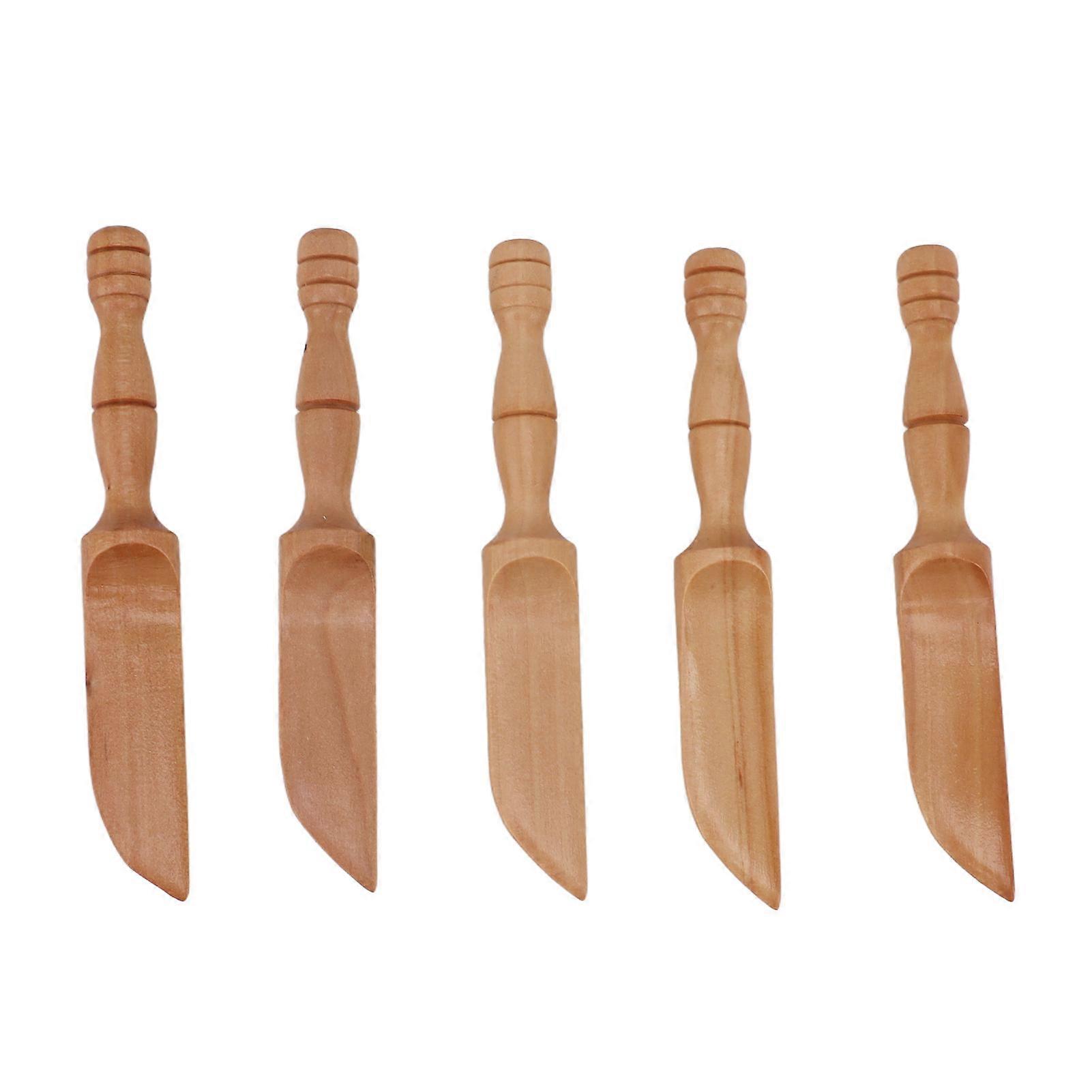 Couteau à beurre en bois fait main, 5 pièces, couleur claire, pour fromage, gelée, sandwich, condiments