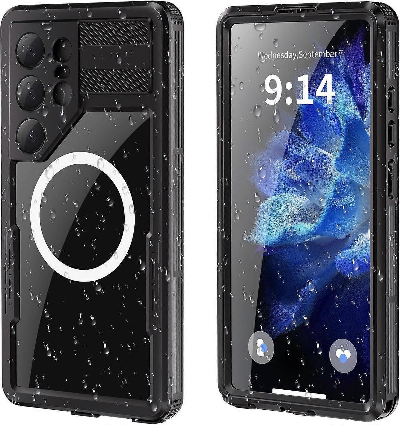 适用于三星 Galaxy S25 Ultra 防水壳,带磁性 Magsafe 充电,IP68 防水壳适用于三星 S25 Ultra 手机壳带屏幕 P