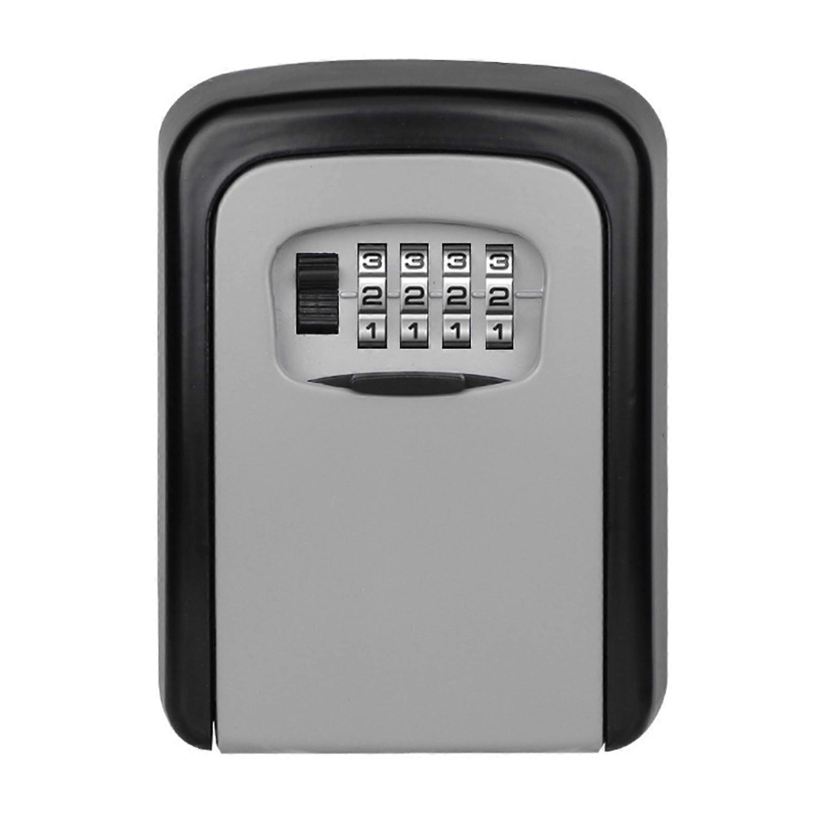Defender Combination Dial Key Safe Wall Mount Key Lock Outdoor Key Box Waterproof Key Cabinet Key Safe Silver