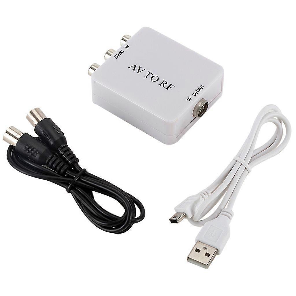 AV zu RF Video Konverter Treiberloser Adapter TV-Signalumschalter RCA CVSB zu RF Adapter Konverter für TV Video Recorder