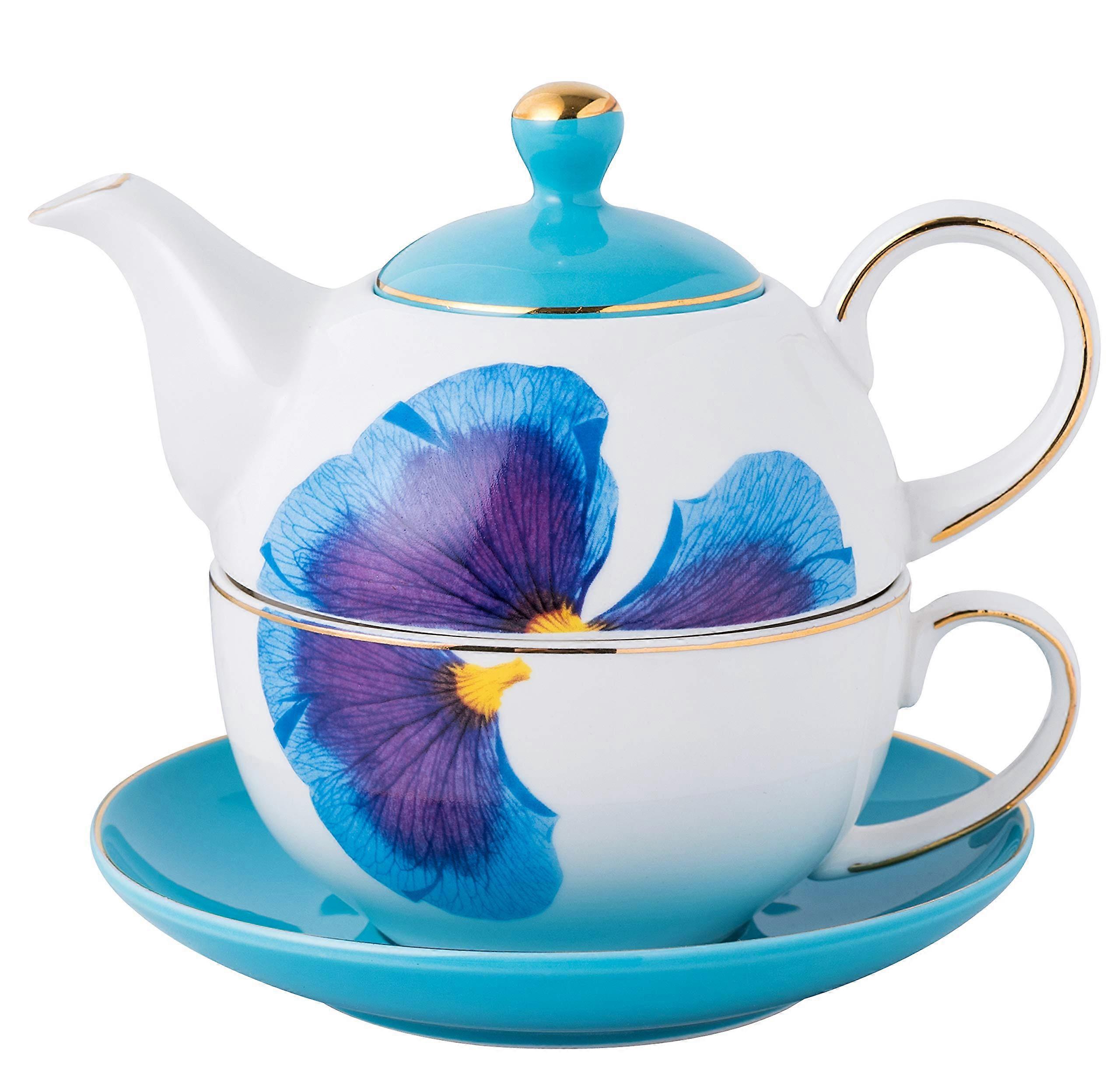 Classic Teapot-Tea Cup-Saucer Set for Tea-for-One