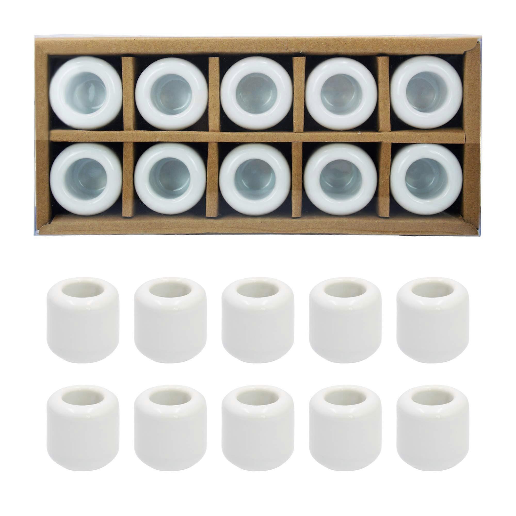 10 pcs Ceramic Chime Candle Holder Set for Casting Chimes White