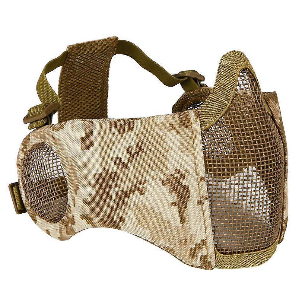 Tactical Half Face Mask Mesh With Ear Protection For Airsoft And Paintball One Size