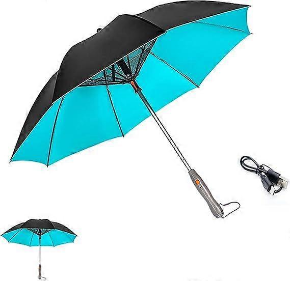 3 in 1 Umbrella with Fan and Mister, UV Blocking Umbrella with Fan USB Rechargeable Summer Sunshade, Sun Umbrella UV Protection