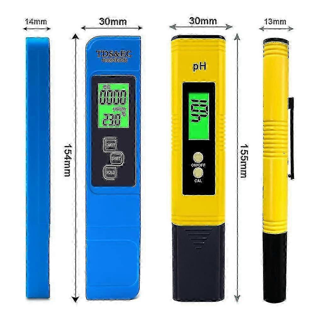 Digital Ph And Tds Meter Combo, High Accuracy Water Quality Tester, Ph Meter 3-in-1 Tds Ec Temperature Meter For Drinking Water Swimming Pool Aquarium