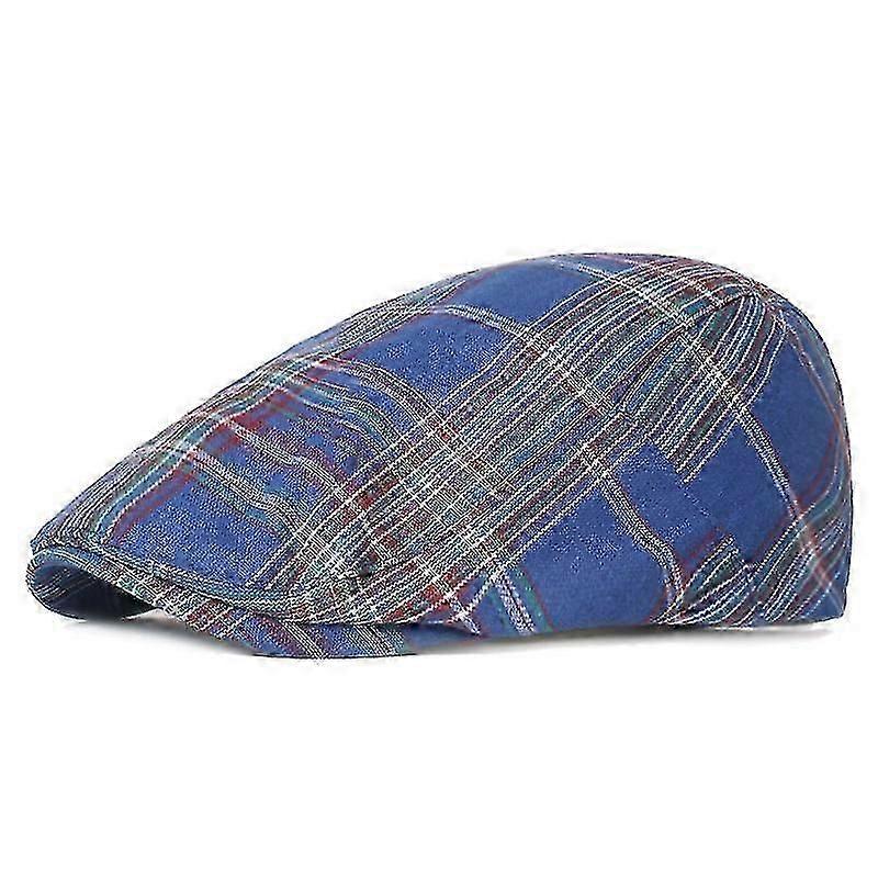 Men Flat Cap Newsboy Hat Beret Plaid Hat