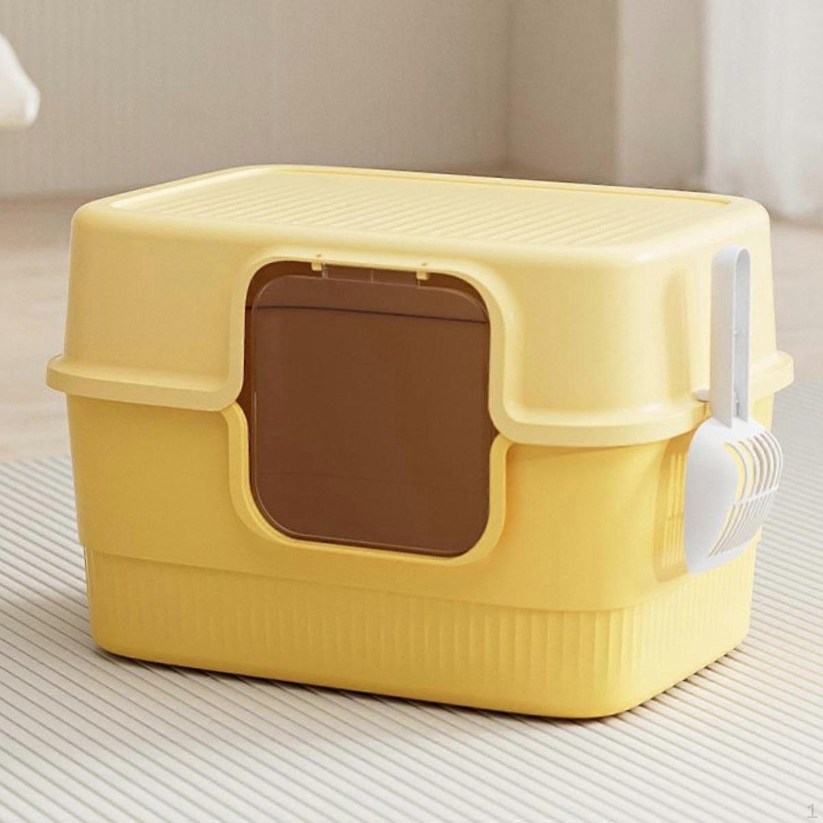Fully Covered Cat Litter Box Pet Toilet Sandbox Tray for Small Pets