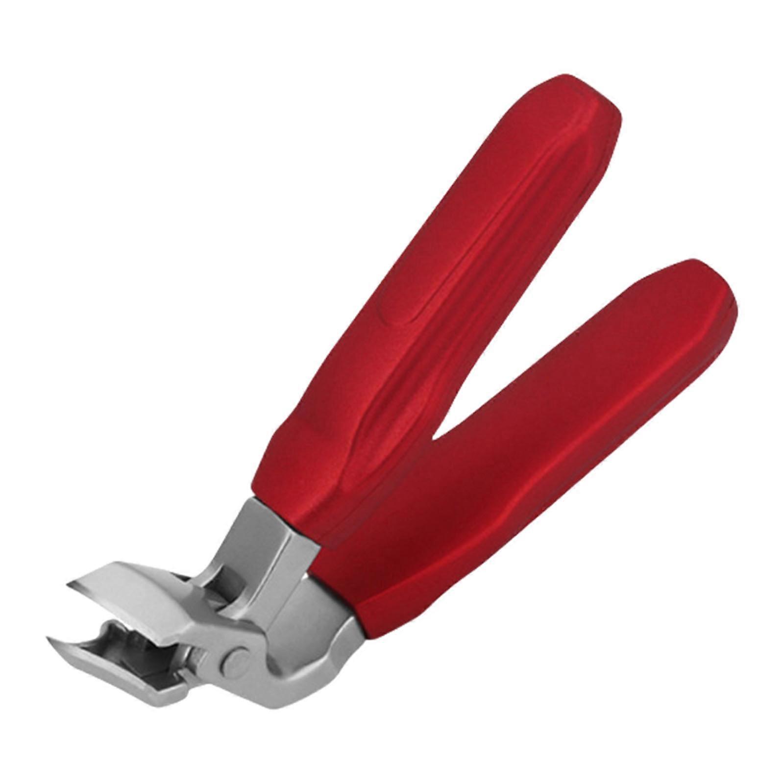 Nail Clippers with Catcher Heavy Duty Toe Nail Clippers for Thick Nails Anti Splash Fingernail Clippers with Wide Mouth  Red