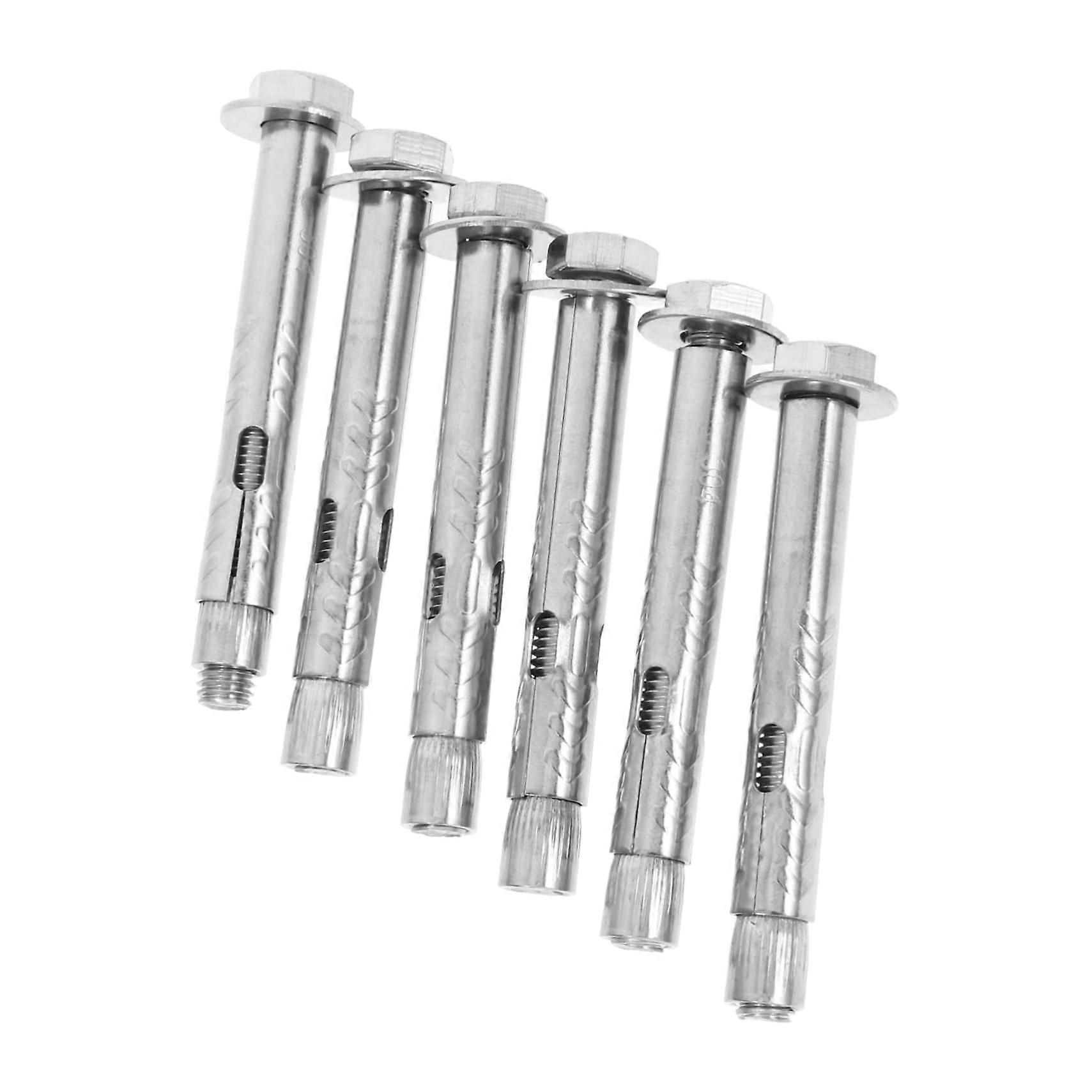 6 Pcs Expansion Screw Anchor Bolts M8x80mm High Strength External Nut Fixing Anchors Sturdy