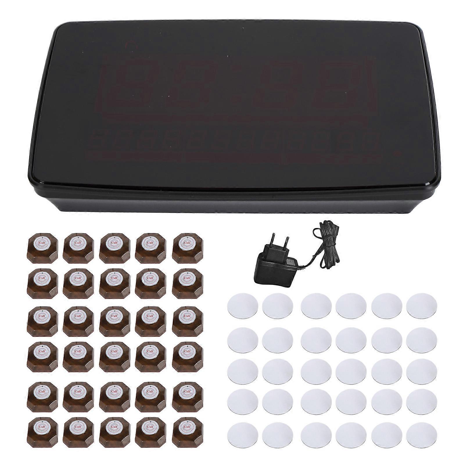 Wireless Calling System Nurse Call Talk Queuing Caregiver Pager for Restaurant with 30 Buttons 1 Display Receiver