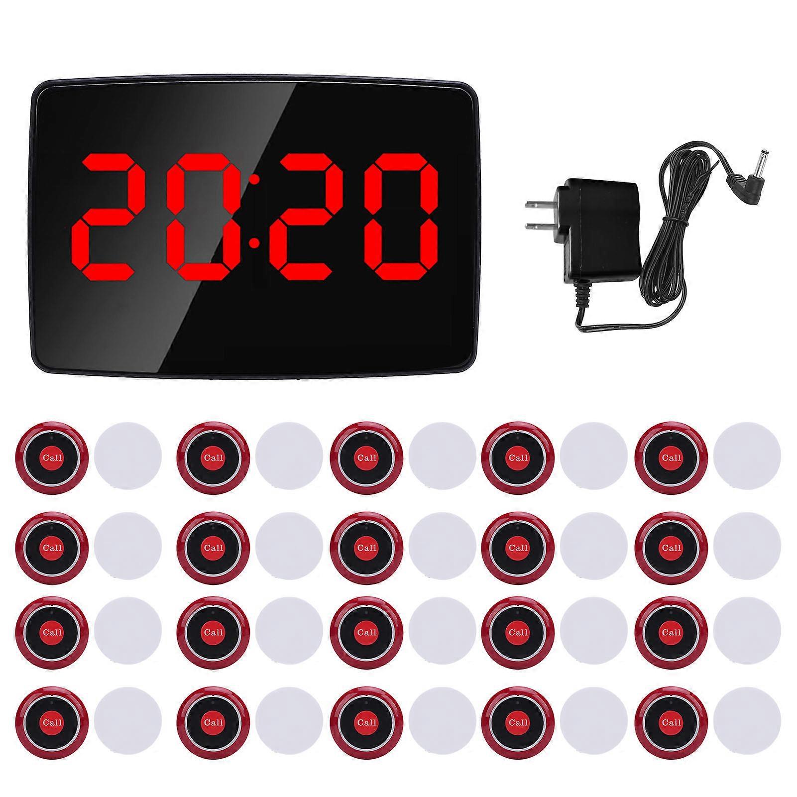 Calling Sensitive Wireless Restaurant Call System with 20 Table Bell Buttons and 1 Receiver for Hotel Offices