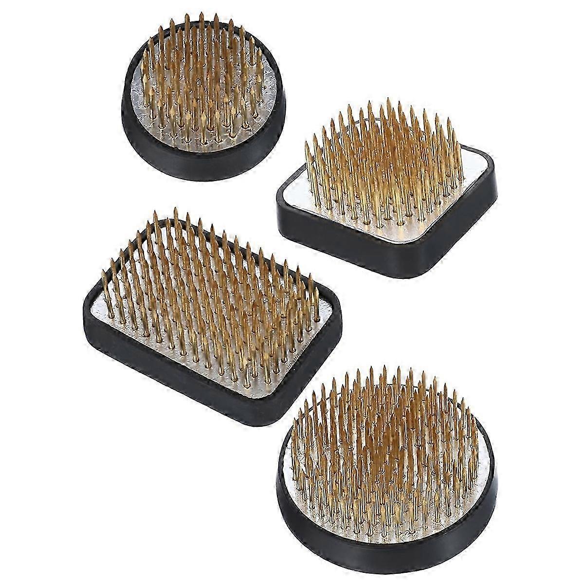 4 قطع طقم Ikebana Kenzan الياباني لتنسيق الزهور ، 2.4 بوصة دائرية ، 1.6 بوصة مربعة ، 2.1 بوصة × 1.4 بوصة مستقيمة