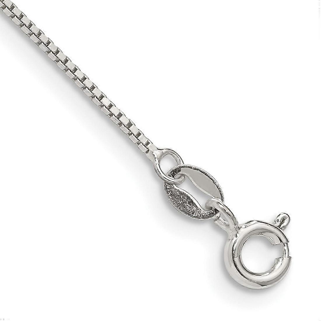 925 Sterling Silver Solid Polished .90mm Box Chain Bracelet Spring-Ring Link-Bracelet for Women and Men - Length: 7 to 1