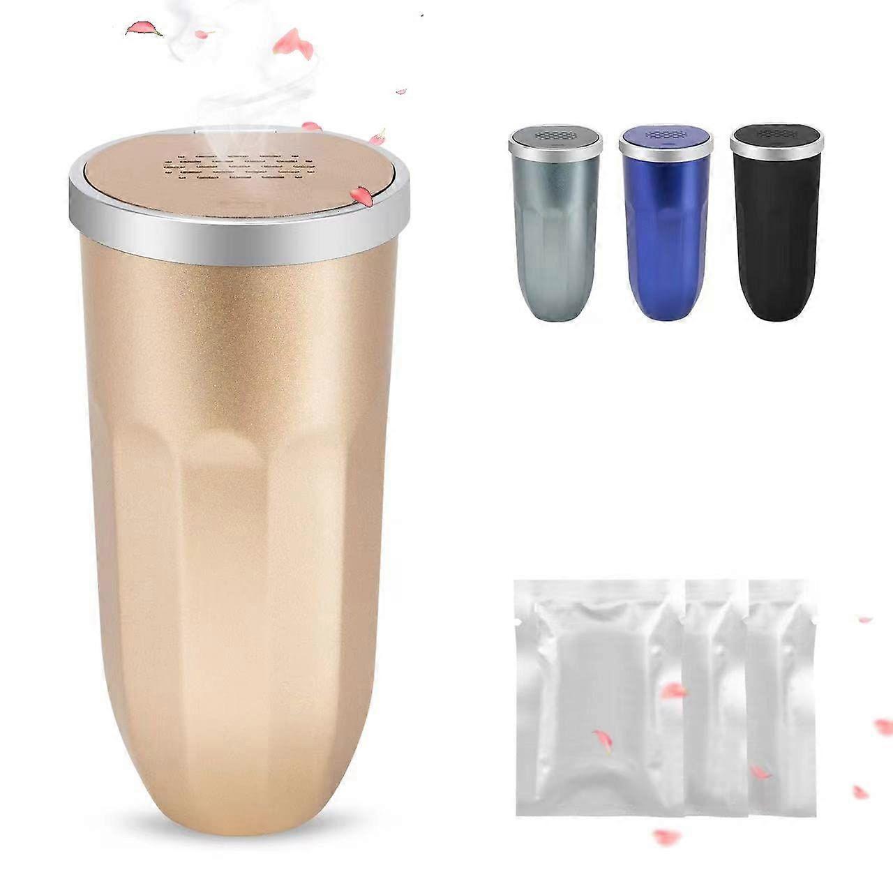 SQCLV 2PCS Car Trash Can with Lid, Car Trash Can Cup Holder with 3 Fragrance Tablets, Press to Open Vehicle Trash Bin, Mini Garbage Bin for Automotive