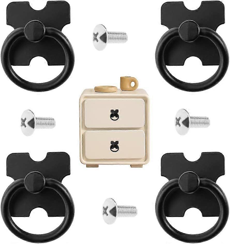 Drawer Pulls and Pull Ring, 4 PCS Vintage Drawer Knobs Handles Antique Decorative Pulls Cabinet Door Knobs Alloy Single Hole Handle for Cabinet, Cupbo